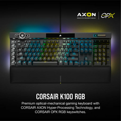 K100 RGB Optical-Mechanical Gaming Keyboard — CORSAIR OPX Switch — Black