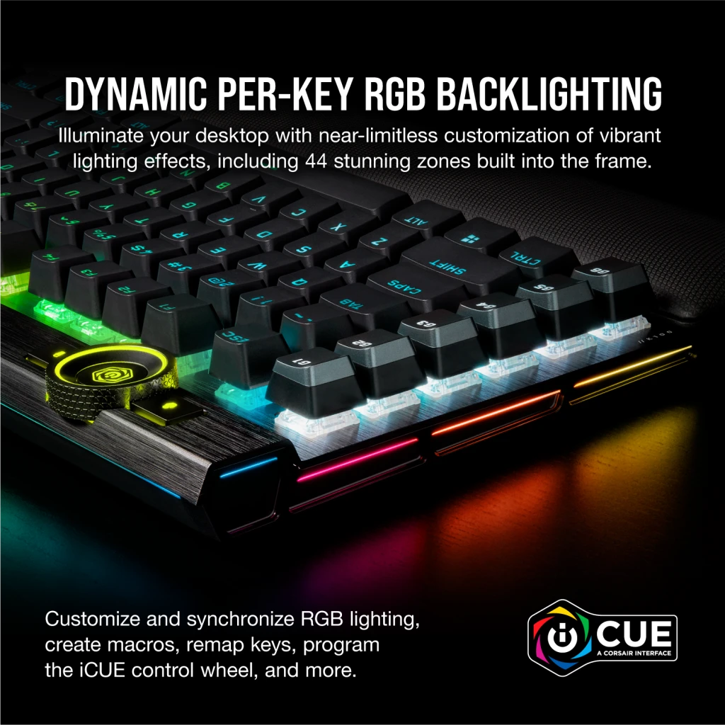 K100 RGB Optical-Mechanical Gaming Keyboard — CORSAIR OPX Switch — Black