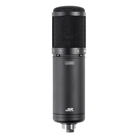 Stage Right by Monoprice LC200 Large 34mm Diaphragm Multi-Pattern Studio Condenser Microphone with Pad/Filter and Shock Mount